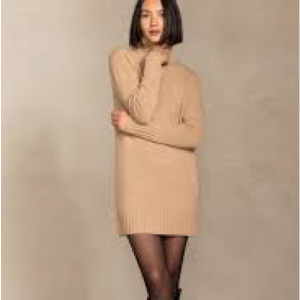 Naked Cashmere Brown Turtleneck Sweater Dress S